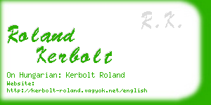 roland kerbolt business card